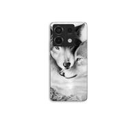 Coque per Xiaomi Redmi Note 13 Pro 5G Il lupo e la lupa Animale nero e bianco Maniacase