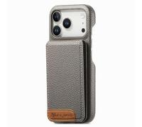 COQUE Portafoglio Custodia per Apple iPhone 17 Pro Max con Blocco RFID, Supporto Bidirezionale, Protezione Anti-Caduta e Design in Pelle Premium Custodia per Apple iPhone 17 Pro Max-Grigio