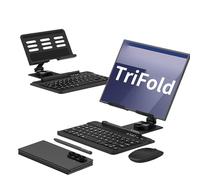 COQUE Samsung Galaxy Z TriFold Mobile Office Keyboard Kit,Albero rotante AR del telefono+Penna+Mouse wireless,Kit custodia per telefoni pieghevoli Samsung TriFold/Fold7/Fold6/Fold5-Nero