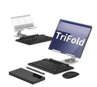 COQUE Samsung Galaxy Z TriFold Mobile Office Keyboard Kit,Albero rotante AR del telefono+Penna+Mouse wireless,Kit custodia per telefoni pieghevoli Samsung TriFold/Fold7/Fold6/Fold5-Argento