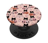 Coquette Aesthetic Pastel Goth Halloween Ghost Pumpkin PopSockets PopGrip Adesivo