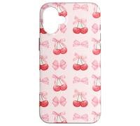 Coquette Aesthetic Pink Bow and Cherry Pattern Custodia per iPhone 16 Plus