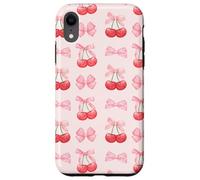 Coquette Aesthetic Pink Bow and Cherry Pattern Custodia per iPhone XR
