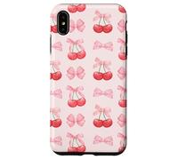 Coquette Aesthetic Pink Bow and Cherry Pattern Custodia per iPhone XS Max