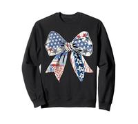 Coquette American Bow 4th of July Freedom Cute Girl Rosso Blu Felpa