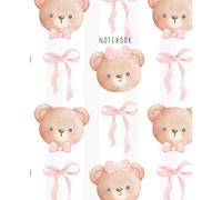 Coquette Bear & Bow Notebook - 7.5 x 9.25 Inch Pastel College-Ruled Composition Book (110 Pages): Cute Pastel Aesthetic Notebook with Bows and Bears | ... Note-Taking, Journaling, or Everyday Writing
