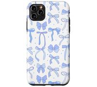 Coquette Blue Bows and Ribbons Pattern Romantic Style Custodia per iPhone 11 Pro Max