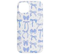 Coquette Blue Bows and Ribbons Pattern Romantic Style Custodia per iPhone 14 Plus