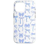 Coquette Blue Bows and Ribbons Pattern Romantic Style Custodia per iPhone 16 Pro Max