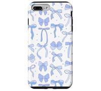 Coquette Blue Bows and Ribbons Pattern Romantic Style Custodia per iPhone 7 Plus/8 Plus