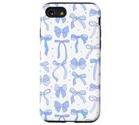 Coquette Blue Bows and Ribbons Pattern Romantic Style Custodia per iPhone SE (2020) / 7/8