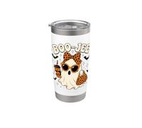 Coquette Boo-Jee Halloween fantasma leopardato fiocco donna ragazza Bicchiere termico in acciaio inox doppia parete
