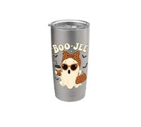 Coquette Boo-Jee Halloween fantasma leopardato fiocco donna ragazza Bicchiere termico in acciaio inox doppia parete