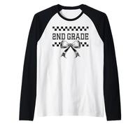Coquette Bow 2 ° Grado Secondo Preppy Kid Primo Giorno di Scuola Maglia con Maniche Raglan