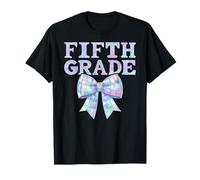 Coquette Bow 5th Grade Quinto Preppy Back to School Girl Kids Maglietta