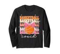 Coquette Bow Basketball Coach Groovy Retro Vibes Maglia a Manica