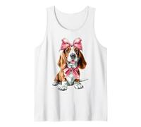 Coquette Bow Basset Hound Dog mamma ragazza rosa festa della mamma Canotta