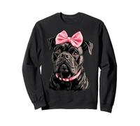 Coquette Bow Cane Corso Cane Mamma Nastro Rosa Ragazza Felpa