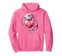 Coquette Bow Cardiac Nurse CVICU ICU CICU Cardiologia Infermieristica Felpa con Cappuccio