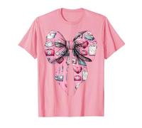 Coquette Bow Cardiac Nurse CVICU ICU CICU Cardiologia Infermieristica Maglietta