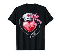 Coquette Bow Cardiac Nurse CVICU ICU CICU Cardiologia Infermieristica Maglietta