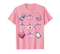 Coquette Bow Cardiac Nurse CVICU ICU CICU Cardiologia Infermieristica Maglietta