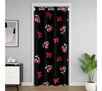 Coquette Bow Cherry 30%-50% oscuramento della stanza oscurante isolante termico 86 x 203 cm 1 pannello carino fiocco tenda per porta privacy per ragazzi ragazze arredamento ragazze fiocco armadio