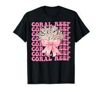 Coquette Bow Coral Reef Sea Ocean Girl Mamma Festa della mamma Maglietta