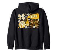 Coquette Bow Football Gold Black Game Cheer Moms Touchdown Felpa con Cappuccio