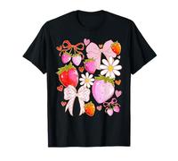 Coquette Bow Fragola Fiore selvatico Spiaggia Vacanze Estive Maglietta