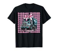 Coquette Bow Garbage Trucker Garbage Truck Ragazza Mamma Mamma Maglietta