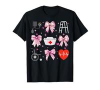 Coquette Bow Geriatric Nurse Nursing Girl Gerziatry Maglietta