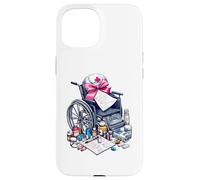 Coquette Bow Geriatric Nurse Nursing Sedia a rotelle Gerziatria Custodia per iPhone 15