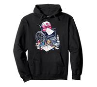 Coquette Bow Geriatric Nurse Nursing Sedia a rotelle Gerziatria Felpa con Cappuccio