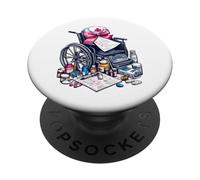 Coquette Bow Geriatric Nurse Nursing Sedia a rotelle Gerziatria PopSockets PopGrip Adesivo