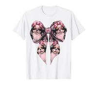 Coquette Bow Giapponese Mento Cane Modello Mamma Nastro Rosa Ragazza Maglietta