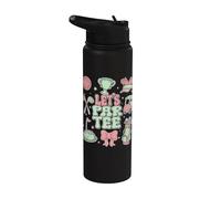 Coquette Bow Golf Player Let's Par Tee Golfer Ragazze Donne Stainless Steel Insulated Water Bottle