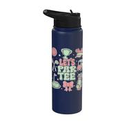 Coquette Bow Golf Player Let's Par Tee Golfer Ragazze Donne Stainless Steel Insulated Water Bottle