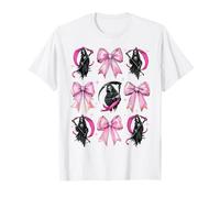 Coquette Bow Grim Reaper La Morte Ragazza Mamma Rosa Festa Della Mamma Maglietta