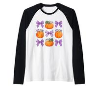 Coquette Bow Halloween Pumpkin Delight Maglia con Maniche Raglan