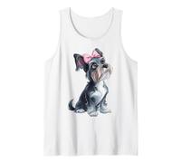 Coquette Bow Miniature Schnauzer Cane Mamma Nastro Rosa Ragazza Canotta