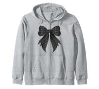 Coquette Bow Nero Grigio Ghepardo Leopardo Pattern Ragazza Mamma Felpa con Cappuccio