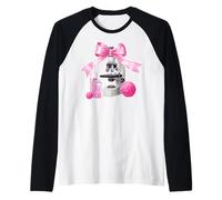 Coquette Bow Oncologia Infermiera Oncologia Assistente Medico Mamma Maglia con Maniche Raglan
