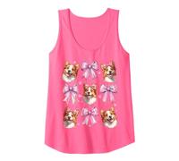 Coquette Bow Pembroke Welsh Corgi Dog Mom Pink Ribbon Girl Canotta
