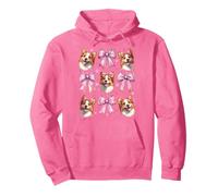 Coquette Bow Pembroke Welsh Corgi Dog Mom Pink Ribbon Girl Felpa con Cappuccio