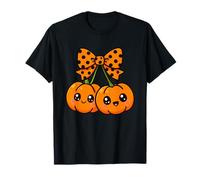 Coquette Bow Polka DOT Pumpkin Thanksgiving Falls Season Maglietta