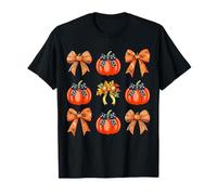 Coquette Bow Pumpkin Fall Spooky Season Halloween Costume Maglietta