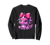 Coquette Bow Triceratops Dinosaur Nastro Rosa Mamma Ragazza Felpa