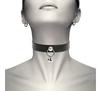 Coquette collar cuero vegano accesorio woman cascabel