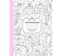 Coquette Coloring Composition Notebook: Color Your Own Cute Bow Aesthetic Wide Ruled School Notebook for Girls, Tweens, and Teens: 100 Pages | 7.5 x ... Creative Doodling, and Personalized Art